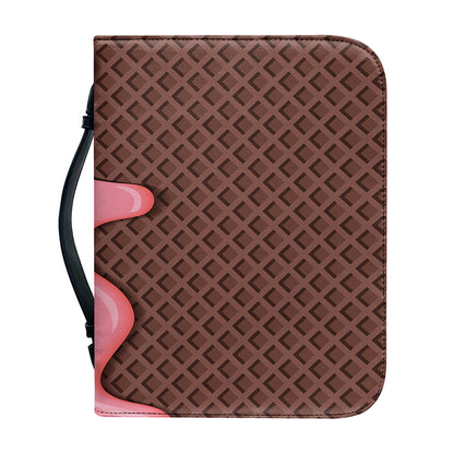 Strawberry Ice Cream Melted Print Leather Bible Cover
