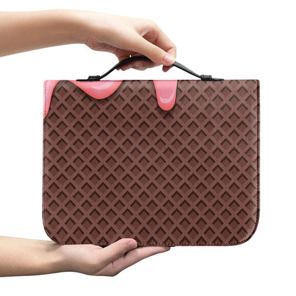 Strawberry Ice Cream Melted Print Leather Bible Cover