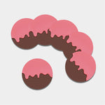 Strawberry Ice Cream Melted Print Leather Coaster Set