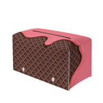 Strawberry Ice Cream Melted Print Leather Tissue Box Cover