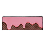 Strawberry Ice Cream Melted Print Long Kitchen Mat