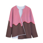 Strawberry Ice Cream Melted Print Long Sleeve Short Coat