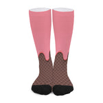 Strawberry Ice Cream Melted Print Long Socks