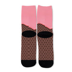 Strawberry Ice Cream Melted Print Long Socks