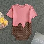 Strawberry Ice Cream Melted Print Men's Bodysuit