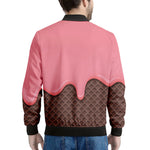 Strawberry Ice Cream Melted Print Men's Bomber Jacket