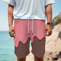 Strawberry Ice Cream Melted Print Men's Cargo Shorts