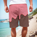 Strawberry Ice Cream Melted Print Men's Cargo Shorts