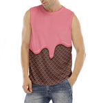 Strawberry Ice Cream Melted Print Men's Fitness Tank Top