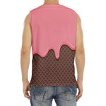 Strawberry Ice Cream Melted Print Men's Fitness Tank Top