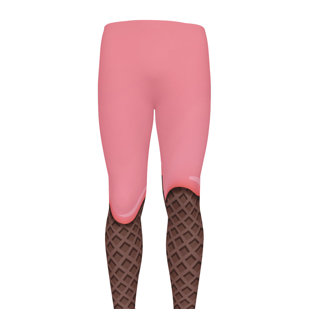 Strawberry Ice Cream Melted Print Men's leggings