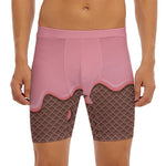 Strawberry Ice Cream Melted Print Men's Long Boxer Briefs