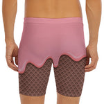Strawberry Ice Cream Melted Print Men's Long Boxer Briefs