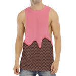 Strawberry Ice Cream Melted Print Men's Muscle Tank Top