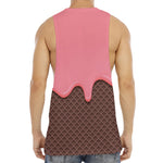 Strawberry Ice Cream Melted Print Men's Muscle Tank Top