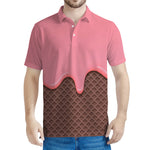 Strawberry Ice Cream Melted Print Men's Polo Shirt