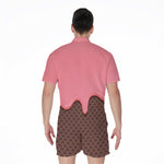 Strawberry Ice Cream Melted Print Men's Rompers