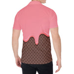 Strawberry Ice Cream Melted Print Men's Shirt