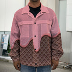 Strawberry Ice Cream Melted Print Men's Shirt Jacket