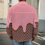 Strawberry Ice Cream Melted Print Men's Shirt Jacket