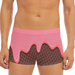 Strawberry Ice Cream Melted Print Men's Short Boxer Briefs