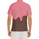 Strawberry Ice Cream Melted Print Men's Short Sleeve Rash Guard