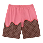 Strawberry Ice Cream Melted Print Men's Swim Trunks