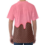Strawberry Ice Cream Melted Print Men's Velvet T-Shirt