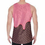 Strawberry Ice Cream Melted Print Men's Velvet Tank Top