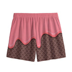 Strawberry Ice Cream Melted Print Mesh Shorts
