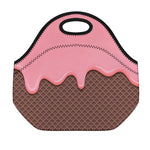 Strawberry Ice Cream Melted Print Neoprene Lunch Bag