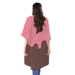 Strawberry Ice Cream Melted Print Open Front Beach Cover Up