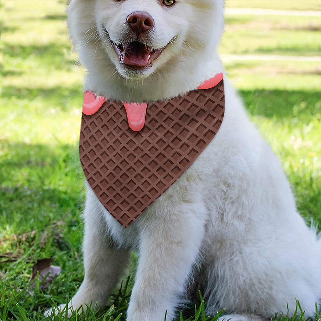Strawberry Ice Cream Melted Print Over The Collar Dog Bandana