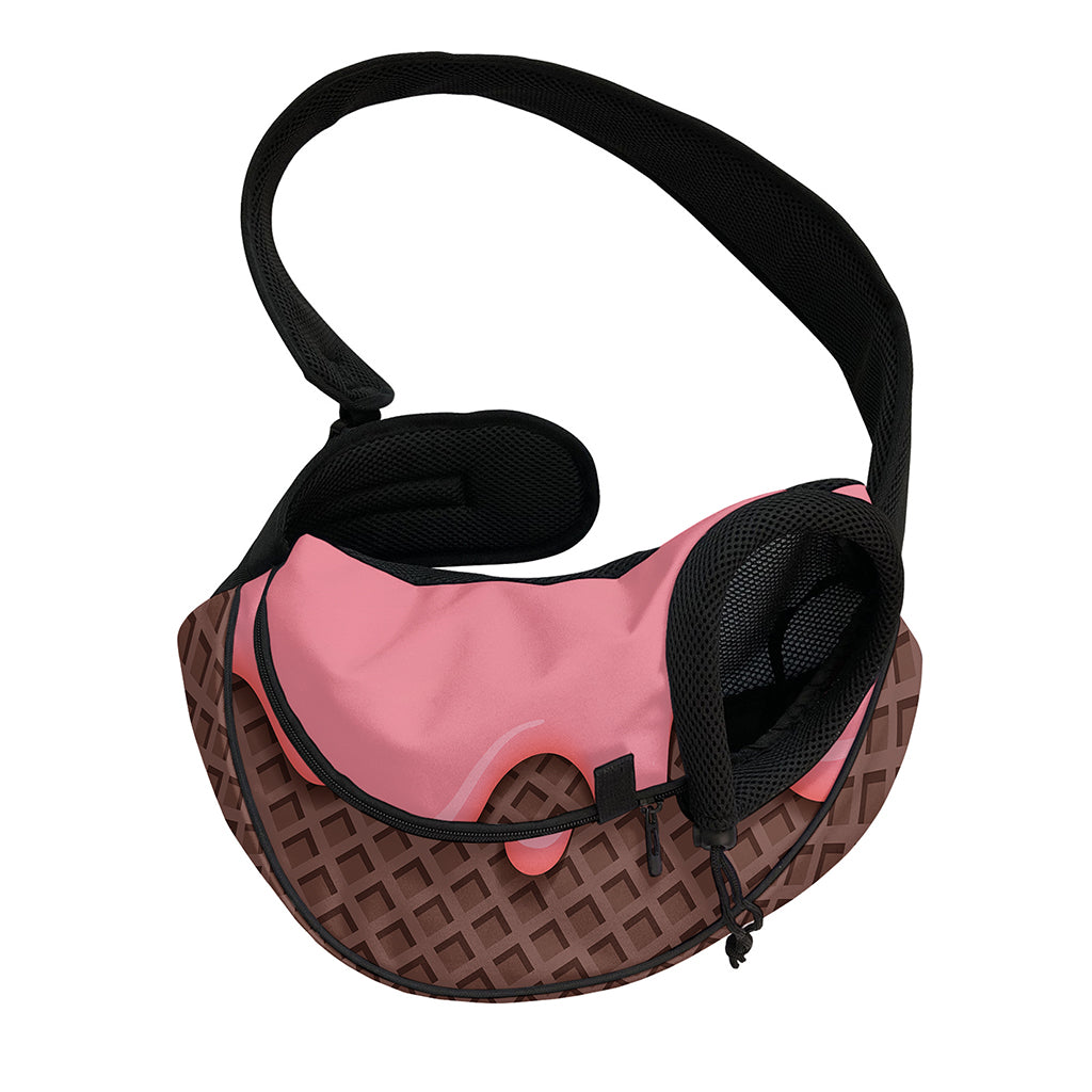 Strawberry Ice Cream Melted Print Pet Sling Carrier