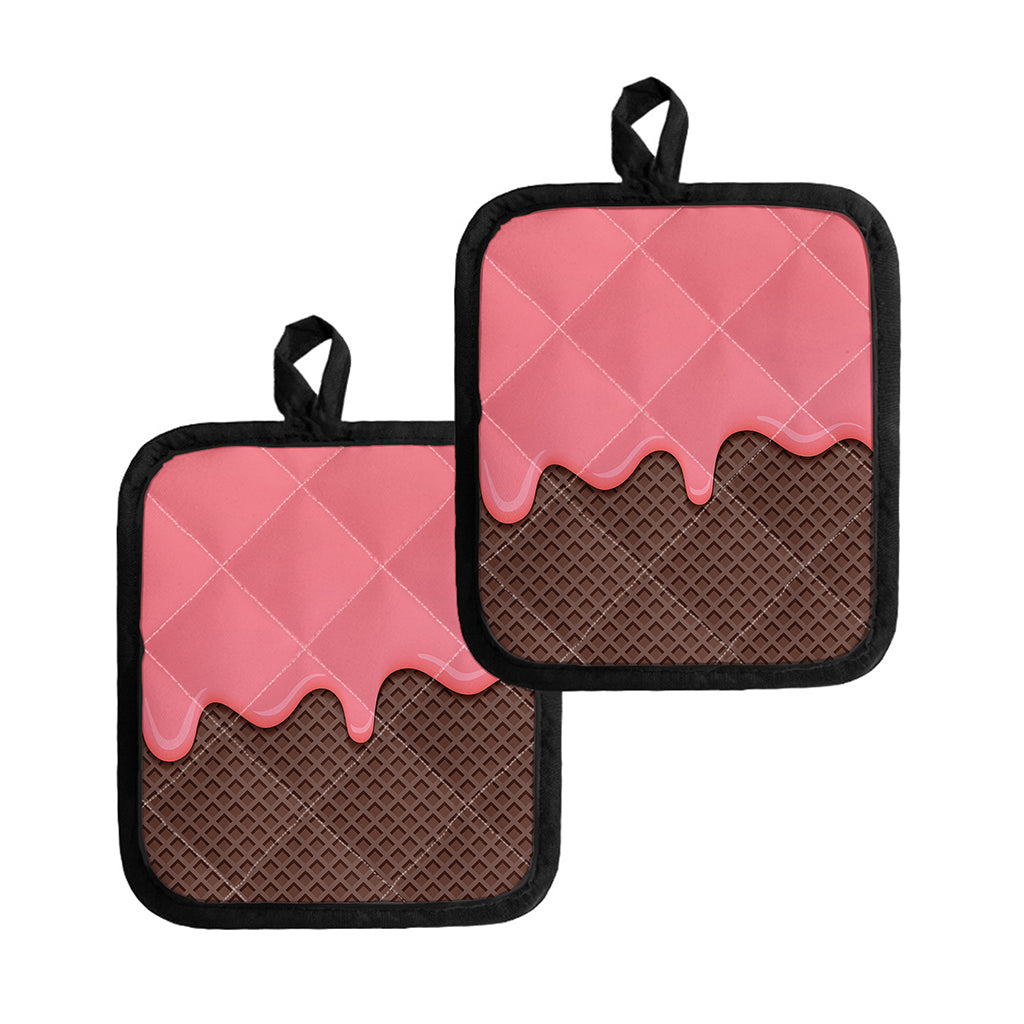 Strawberry Ice Cream Melted Print Pot Holders