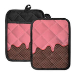 Strawberry Ice Cream Melted Print Pot Holders With Pocket