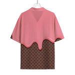 Strawberry Ice Cream Melted Print Rayon Hawaiian Shirt