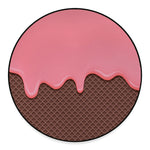 Strawberry Ice Cream Melted Print Round Floor Mat