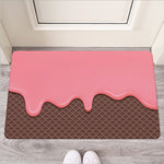 Strawberry Ice Cream Melted Print Rubber Doormat