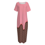 Strawberry Ice Cream Melted Print Short Sleeve Long Nightdress