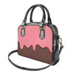Strawberry Ice Cream Melted Print Shoulder Handbag