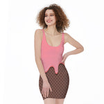 Strawberry Ice Cream Melted Print Sleeveless Bodycon Dress