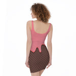 Strawberry Ice Cream Melted Print Sleeveless Bodycon Dress