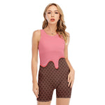 Strawberry Ice Cream Melted Print Sleeveless One Piece Swimsuit