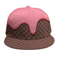 Strawberry Ice Cream Melted Print Snapback Cap