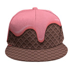 Strawberry Ice Cream Melted Print Snapback Cap