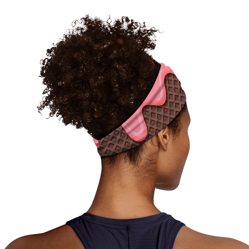 Strawberry Ice Cream Melted Print Sports Headband