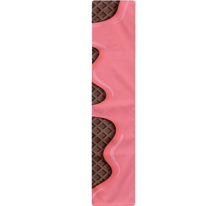 Strawberry Ice Cream Melted Print Table Runner