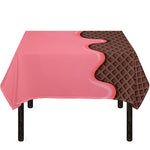 Strawberry Ice Cream Melted Print Tablecloth