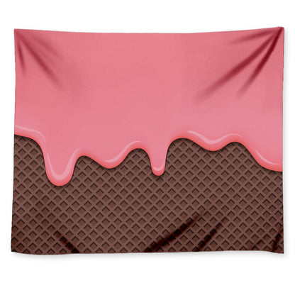 Strawberry Ice Cream Melted Print Tapestry